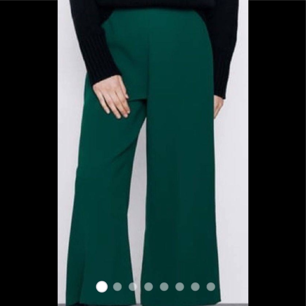 NWT Zara green culottes with side zip